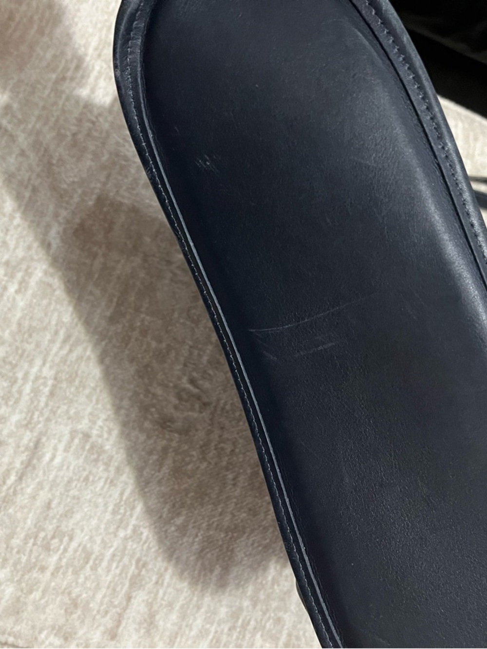 Coach RARE navy Leather Double-Handle Tote - Picture 10 of 13